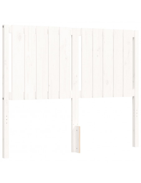 Giroletto con Testiera Bianco 120x200 cm in Legno Massello