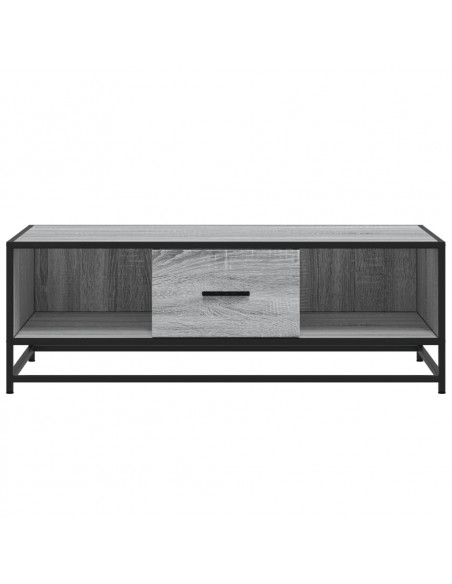 Tavolino Grigio Sonoma 100x57x35 cm Legno Multistrato e Metallo