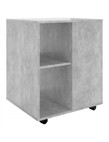 Mobiletto con Ruote Grigio Cemento 60x53x72cm Legno Multistrato