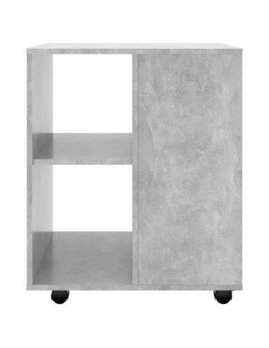 Mobiletto con Ruote Grigio Cemento 60x53x72cm Legno Multistrato