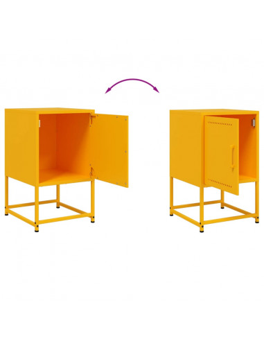Comodino Giallo Senape 36x39x60,5 cm in Acciaio