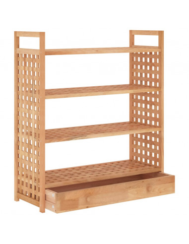 Scarpiera con Cassetto 70x27x81 cm Legno Massello di Noce