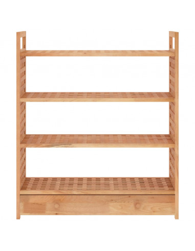 Scarpiera con Cassetto 70x27x81 cm Legno Massello di Noce