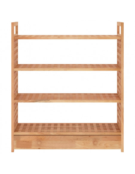 Scarpiera con Cassetto 70x27x81 cm Legno Massello di Noce