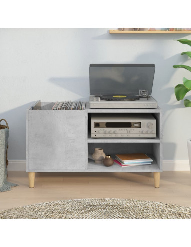Mobile Porta Dischi Grigio Cemento 84,5x38x48 Legno Multistrato
