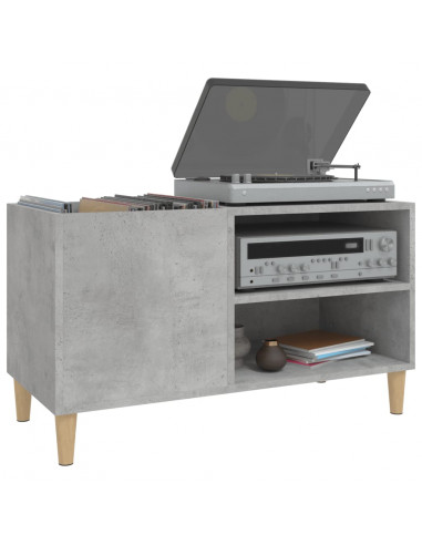 Mobile Porta Dischi Grigio Cemento 84,5x38x48 Legno Multistrato