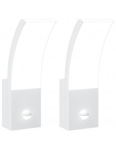 Applique con LED e Sensore 2 pz Bianche in Alluminio Pressofuso 2
