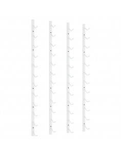 Portavini da Parete per 12 Bottiglie 2 pz Bianchi in Ferro 2