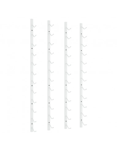 Portavini da Parete per 12 Bottiglie 2 pz Bianchi in Ferro