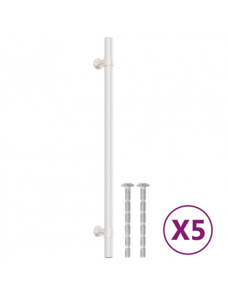 Maniglie per Mobili 5pz Argento 224mm in Acciaio Inox