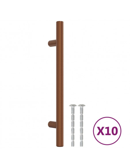 Maniglie per Mobili 10pz Bronzo 128mm in Acciaio Inox