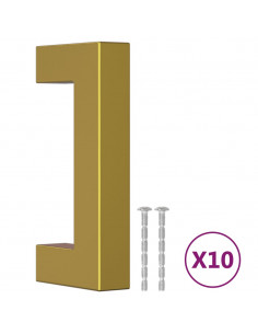 Maniglie per Mobili 10pz Oro 64mm in Acciaio Inox 2