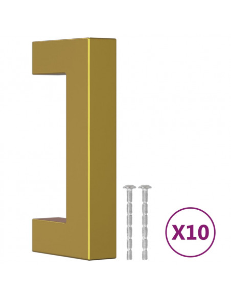 Maniglie per Mobili 10pz Oro 64mm in Acciaio Inox