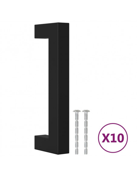 Maniglie per Mobili 10pz Nere 96mm in Acciaio Inox