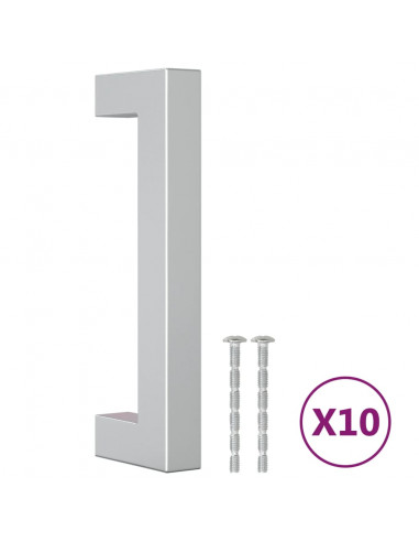 Maniglie per Mobili 10pz Argento 96mm in Acciaio Inox