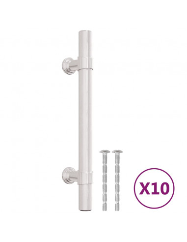 Maniglie per Mobili 10pz Argento 96mm in Acciaio Inox