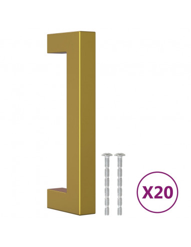 Maniglie per Mobili 20 pz Oro 96 mm in Acciaio Inox