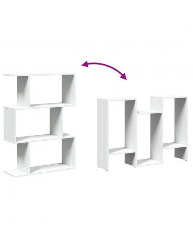 Libreria Divisorio 3 Ripiani Bianca 70x24x97 cm in Truciolato