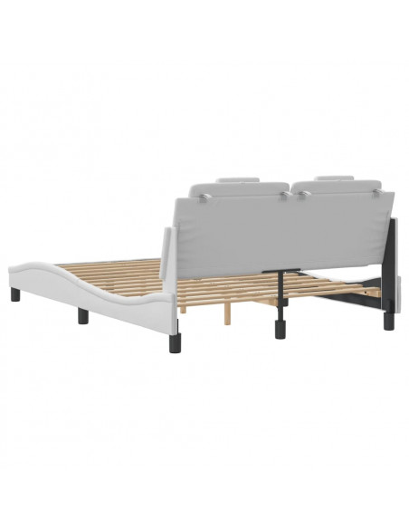 Giroletto con Luci LED Bianco 120x200 cm in Similpelle