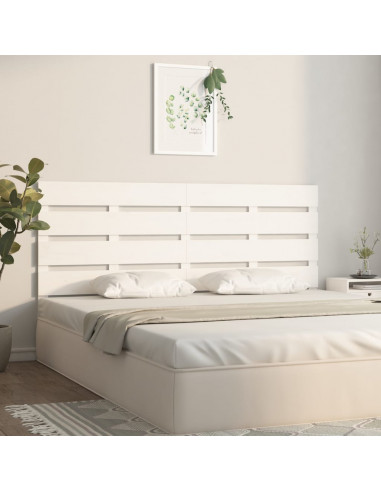 Testiera per Letto Bianca 135x3x80 cm in Legno Massello di Pino