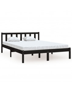 Giroletto Nero in Legno Massello 135x190 cm Double 2