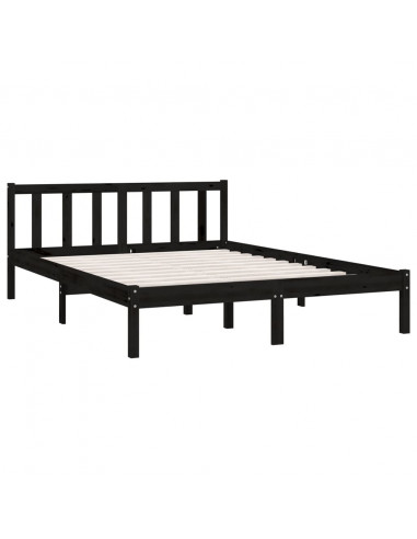 Giroletto Nero in Legno Massello 135x190 cm Double