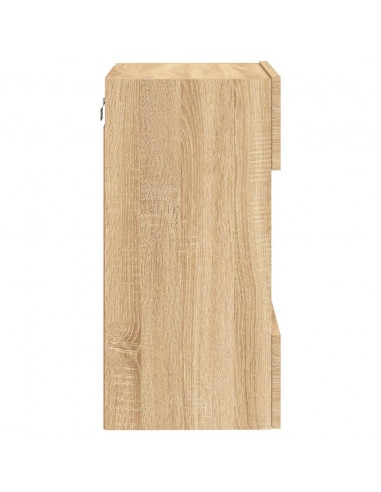Mobile TV a Parete con Luci LED Rovere Sonoma 40x30x60,5 cm