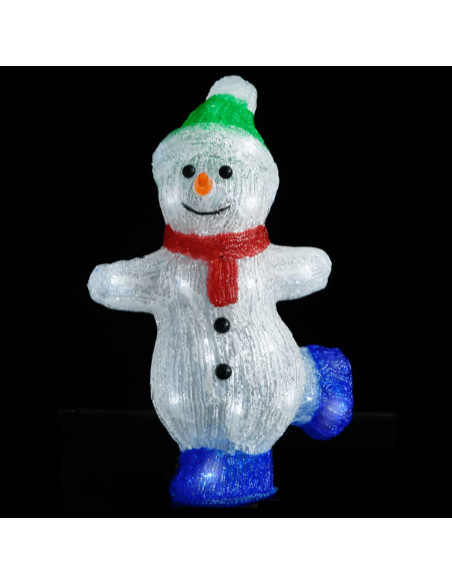 Pupazzo di Neve LED in Acrilico per Interno ed Esterno 30 cm