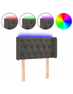 Testiera a LED Grigio Scuro 83x16x78/88 cm in Velluto 2