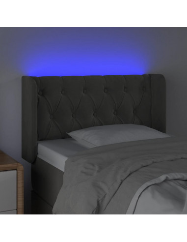 Testiera a LED Grigio Scuro 83x16x78/88 cm in Velluto