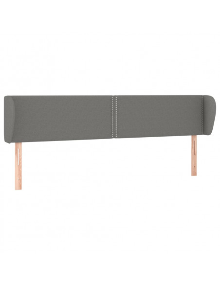 Testiera ad Orecchio Grigio Scuro 183x23x78/88 cm in Tessuto