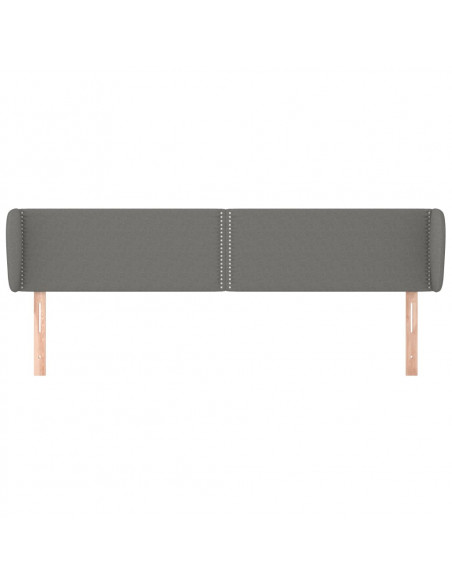 Testiera ad Orecchio Grigio Scuro 183x23x78/88 cm in Tessuto