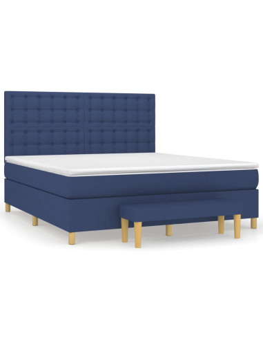 Giroletto a Molle con Materasso Blu 160x200 cm in Tessuto