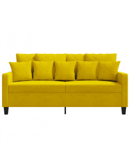 Divano a 2 Posti giallo 140 cm in Velluto