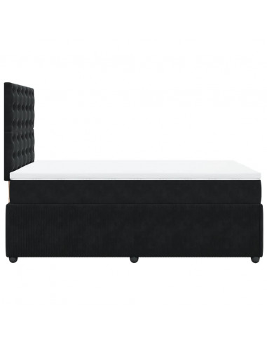 Giroletto a Molle con Materasso Nero 120x190 cm in Velluto