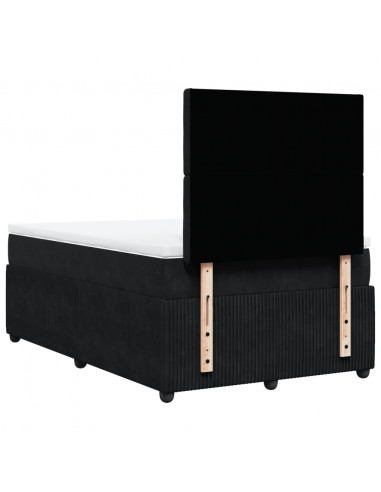 Giroletto a Molle con Materasso Nero 120x190 cm in Velluto