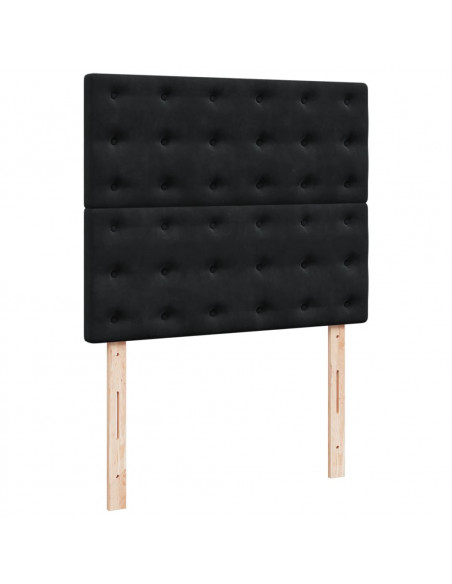 Giroletto a Molle con Materasso Nero 120x190 cm in Velluto