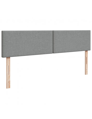 Giroletto a Molle con Materasso Grigio Chiaro 200x200cm Tessuto