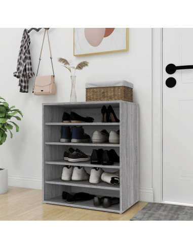 Scarpiera Grigio Sonoma 60x35x70 cm in Legno Multistrato
