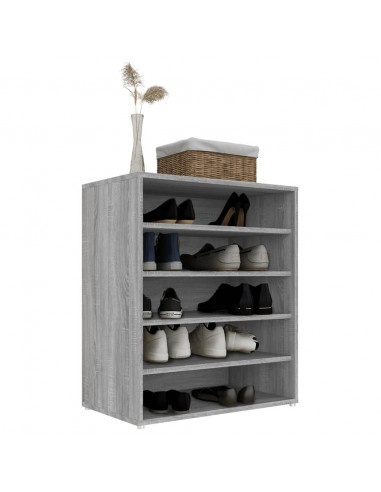 Scarpiera Grigio Sonoma 60x35x70 cm in Legno Multistrato