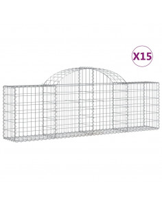 Cesti Gabbioni ad Arco 15 pz 200x30x60/80 cm Ferro Zincato 2