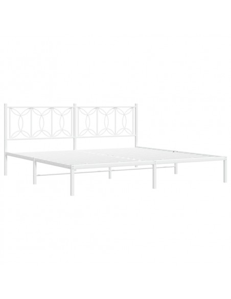 Giroletto con Testiera Metallo Bianco 193x203 cm