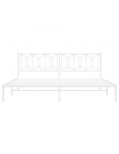 Giroletto con Testiera Metallo Bianco 193x203 cm