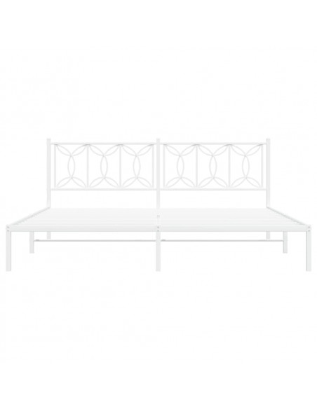 Giroletto con Testiera Metallo Bianco 193x203 cm