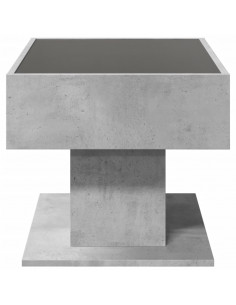 Tavolino Salotto con LED Grigio Cemento 70x50x45 cm Multistrato 2
