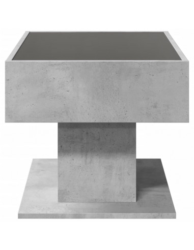 Tavolino Salotto con LED Grigio Cemento 70x50x45 cm Multistrato