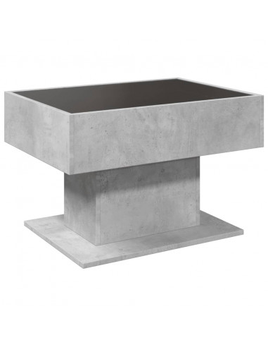 Tavolino Salotto con LED Grigio Cemento 70x50x45 cm Multistrato