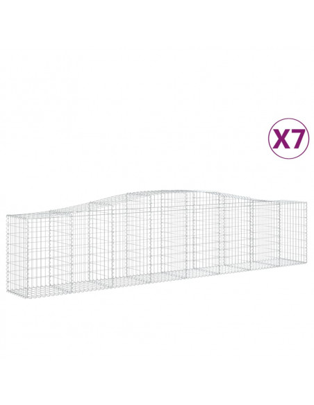 Cesti Gabbioni ad Arco 7 pz 400x50x80/100 cm Ferro Zincato