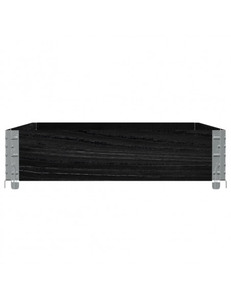 Paretale per Pallet Nero 120x80 cm in Legno Massello di Pino