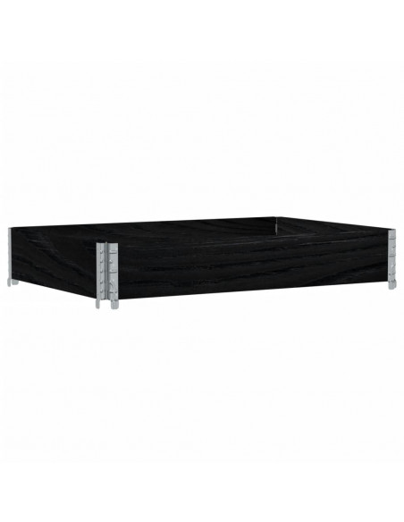 Paretale per Pallet Nero 120x80 cm in Legno Massello di Pino